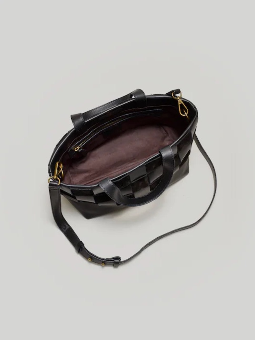 Madewell The Basketweave Mini Crossbody Tote in Leather and Suede - Picture 2 of 5